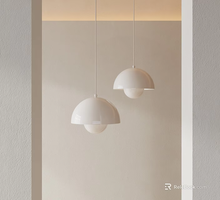 Modern White Chandeliers Ceiling Hanging Design For Minimalist Interior Space 3d model