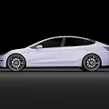 Modern Purple Tesla Car With Black Roof And Sleek Black Wheels Design