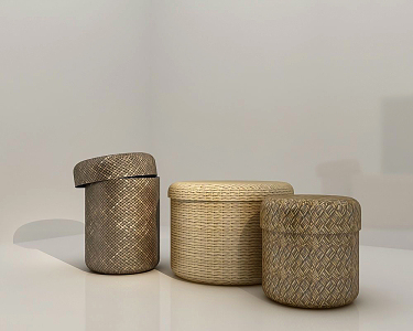 Modern Storage Basket Bamboo Basket 3d model