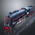 Detailed Black And Red Steam Train Model With Vintage Design Wheels And Engine