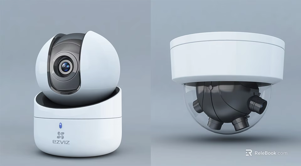 EZVIZ Surveillance Cameras With Ball And Dome Type Design For Security Monitoring 3d model 