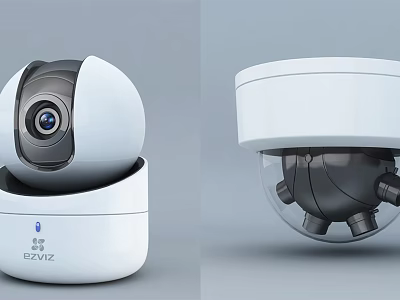 EZVIZ Surveillance Cameras With Ball And Dome Type Design For Security Monitoring 3d model