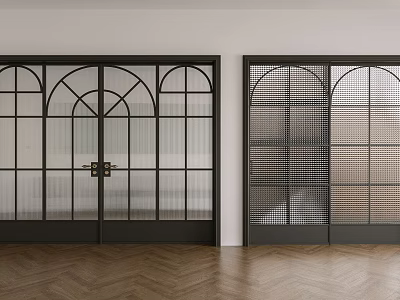 French antique glass door 3d model