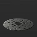 Round Kitchen Tool With Multiple Holes And Central Opening Textured Surface For Cooking