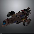 Futuristic Cosmic Spaceship Design for Interstellar Travel with Metallic Engines and Blue Windows