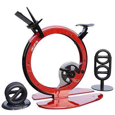 Red CRANE Sports Equipment Featuring Home Fitness Elliptical Machine And Pedal Stand 3d model