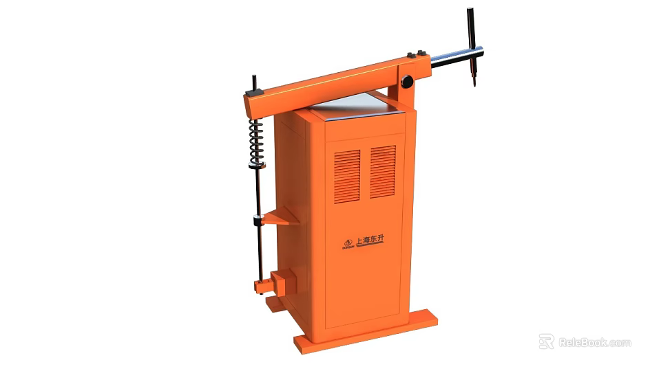 Orange Industrial Equipment With Extendable Arm Control Panel And Safety Vents 3d model 