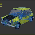 Vintage Yellow Compact Car With Black Hood And Classic Design