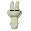 Cute White Rabbit Doll Featuring Long Ears And Round Body Design