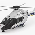 Modern Airbus Helicopter With White Exterior Blue Accents Detailed Rotors And Cockpit Windows