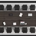 Conference table and chair combination 3d model