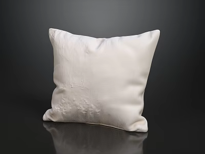 Soft White Fabric Throw Pillow With Simple Texture On Black Background 3d model