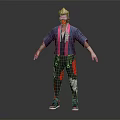 Stylish Game Character With Headscarf Mask Blue Top And Colorful Outfit Details