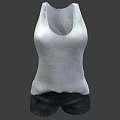 Comfortable White Tank Top And Black Shorts Women's Casual Daily Wear