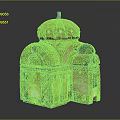 Decorative Vintage Box With Dome Top And Ornate Wooden Details And Lighting Effect