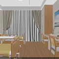 Two Comfortable Hospital Beds In Double Room With Wooden Headboards Nightstands And Seascape Paintings