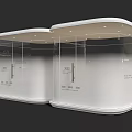 White Display Cabinets With Glass Doors Curved Design Top Lighting For Merchandise