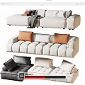 Double sofa Multi-person sofa Corner sofa 3d model