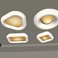 Modern White Ceiling Lights With Various Shapes For Interior Illumination Design 3d model