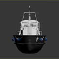 Wooden Pilot Boat With Ladder Railings Black Green Hull White Cabin And Orange Lifebuoy