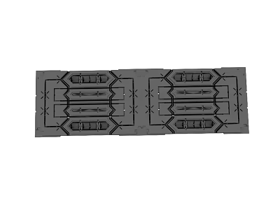 Gray Rectangular Industrial Component With Symmetric Geometric Surface Design Elements 3d model