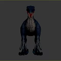 Realistic Velociraptor 3D Model In Standing Pose With Sharp Teeth And Detailed Blue Gray Skin