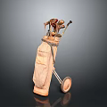 Portable Golf Bag with Wheels and Golf Clubs for Daily Use Sports Enthusiasts