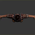 Realistic Male Character in Plaid Shirt and Overalls Standing with Arms Outstretched