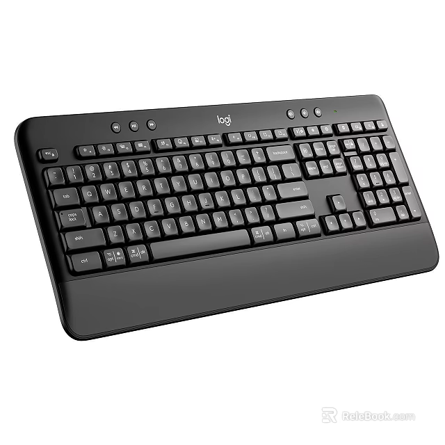 Logitech Black Full Size Computer Keyboard With Multimedia Control Keys And Standard Layout 3d model 