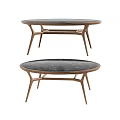 Modern Round Dining Tables With Marble Tops And Metal Frames Design 3d model