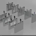 Modern Public Facility Turnstiles For Secure Access Control And Entry Management 3d model