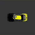 Vintage Beetle Style Car In Yellow And Black With MON Lettering Design
