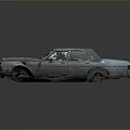 Vintage Sedan With Rusted Exterior Damaged Body And Dull Paint Finish