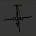 Military Green Twin Rotor Helicopter 3D Model With Detailed Aerodynamic Design