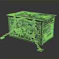Vintage Rustic Wooden Storage Chest With Iron Chains And Decorative Metal Accents