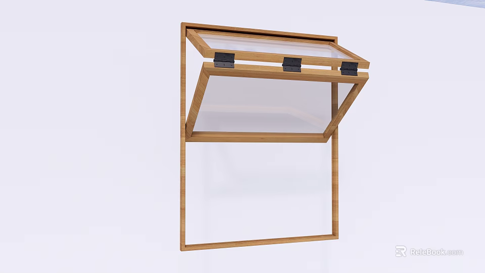 Wooden Frame Transparent Glass Display Case With Modern Structure Design 3d model
