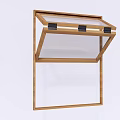 Wooden Frame Transparent Glass Display Case With Modern Structure Design 3d model