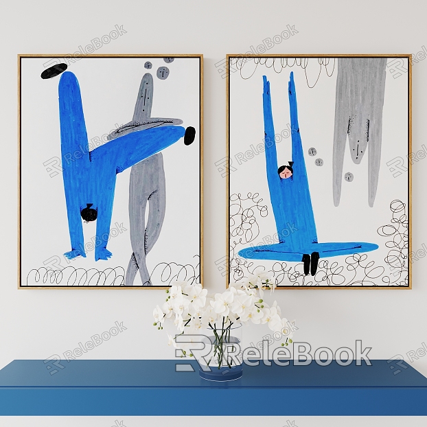 Modern character abstract cartoon children's decorative painting model