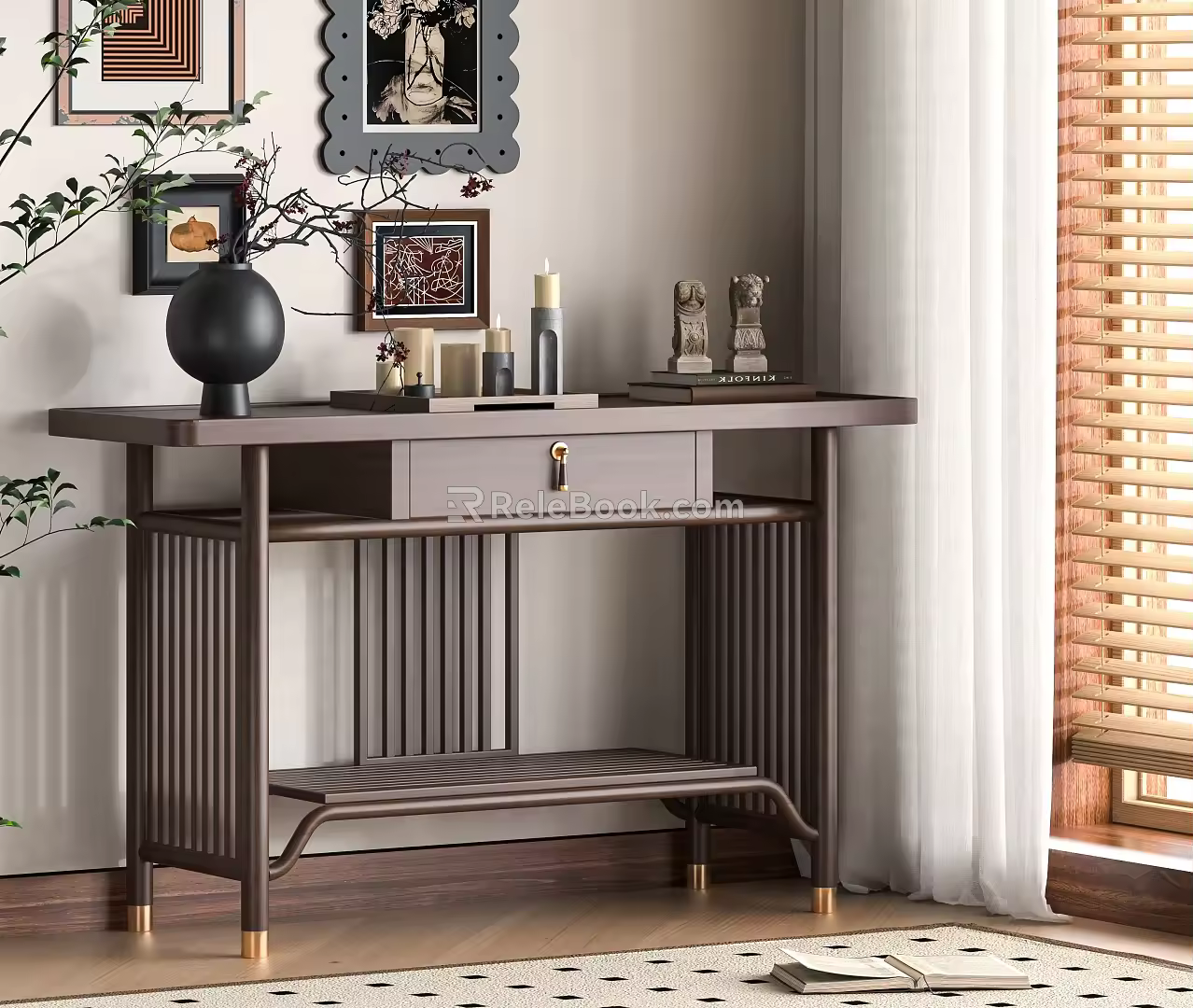 New Chinese-style Duanjing Desk Case 3d model