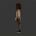 3D Cartoon Character With Brown Hair Blue Eyes Wearing Light Pink Cape And Brown Bag