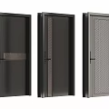 Three Modern Security Doors Featuring Varied Textured Panels And Secure Locks 3d model