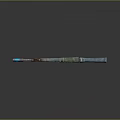 Vintage Shotgun With Blue Green Brown Design Wooden Handle And Metal Barrel On Black Background