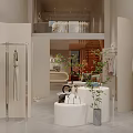 Modern Clothing Store Interior With Mannequins Hangers Display Shelves And Comfortable Sofa