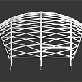 Modern White Architectural Arch Structure Featuring Lattice Design And Support Columns 3d model