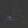 Aerial Planning of Modern Office Building With Glass Curtain Wall at Night