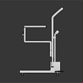 White Leisure Chair With Metal Frame Armrests And Modern Minimalist Design