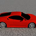 Red Sports Car Exterior Design With Black Windows And Silver Alloy Wheels
