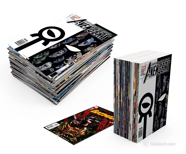 Marvel Infinity Comic Magazines Stacked With Colorful Cover And Character 3d model 