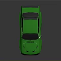 Green Modified Sporty Car With Black Roof Rear Spoiler And Gold Wheels