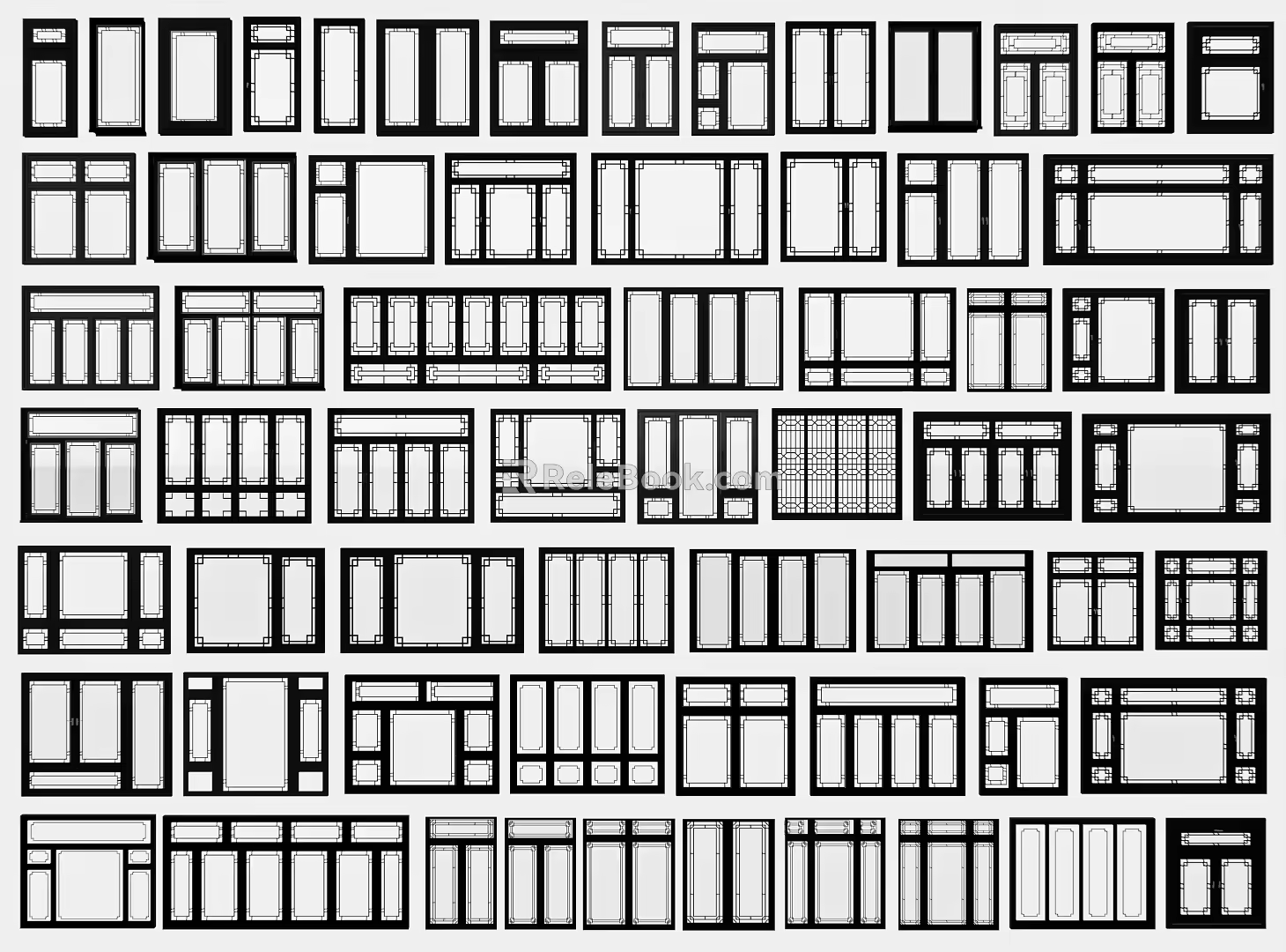 New Chinese-style Window Glass Window Floor-to-ceiling Window Balcony Window Bay Window Bedroom Window Sash Window Door and Window Sash Window 3d model